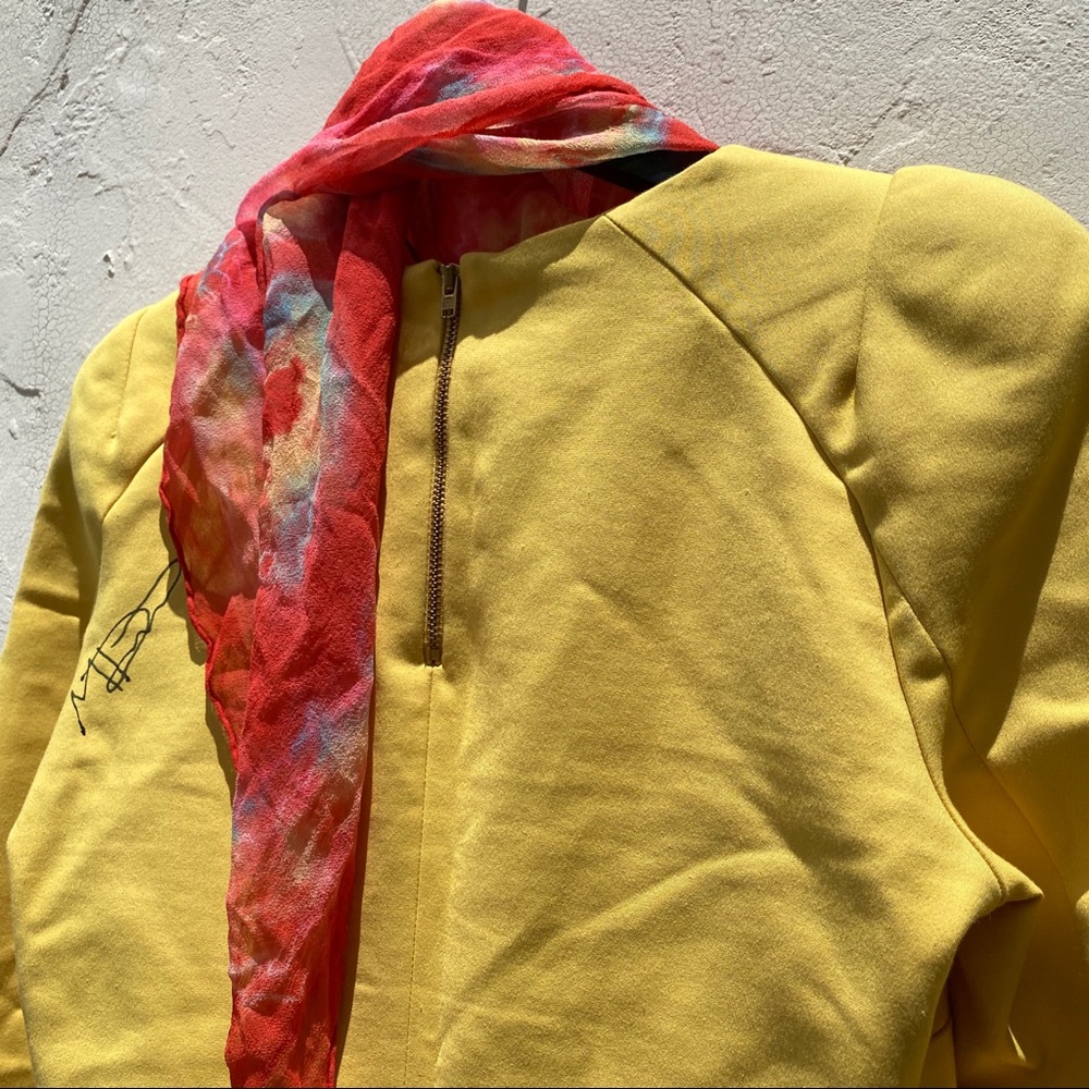 Bright Warm Yellow Structural Shoulder Dress - image 4